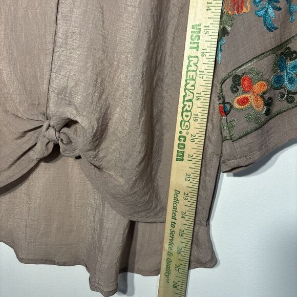 ANTHROPOLOGIE Fig and Flower Embroidered Top Beige Size S - Picture 7 of 14